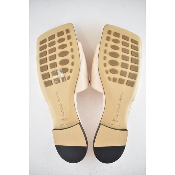 Bottega Veneta BV Lido Blush Beige Padded Leather Quilted Flat Slide Sandal 36.5 - Picture 12 of 12